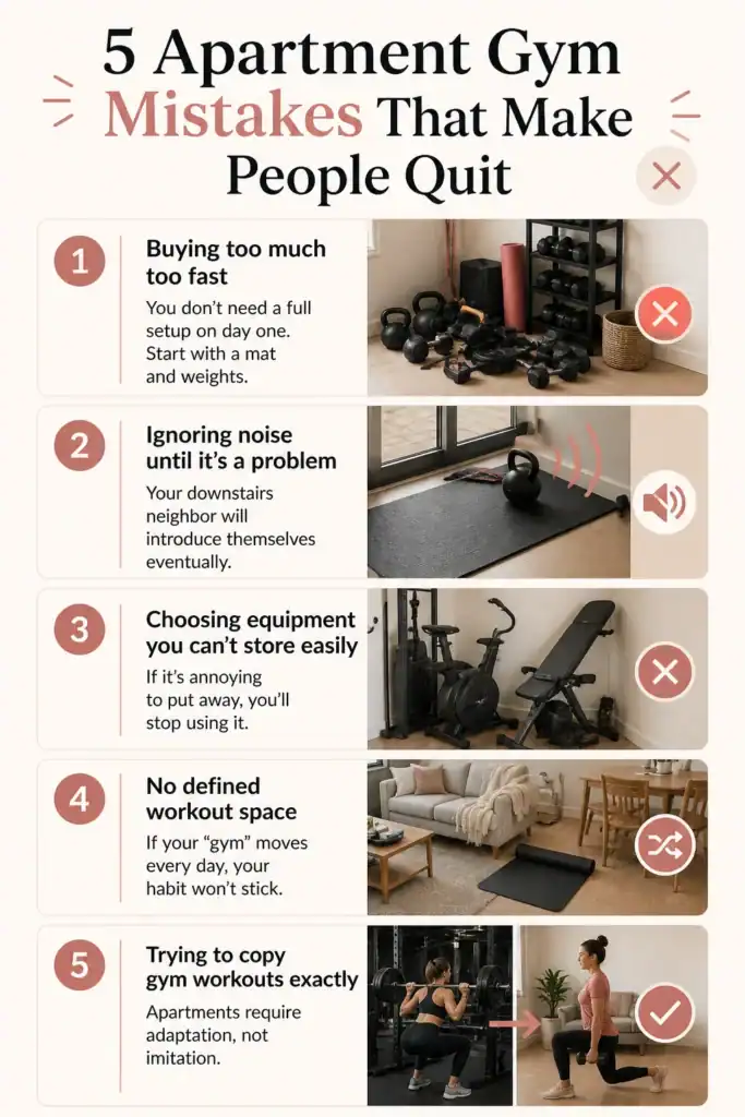 5 apartment home gym mistakes to avoid for a setup that actually sticks